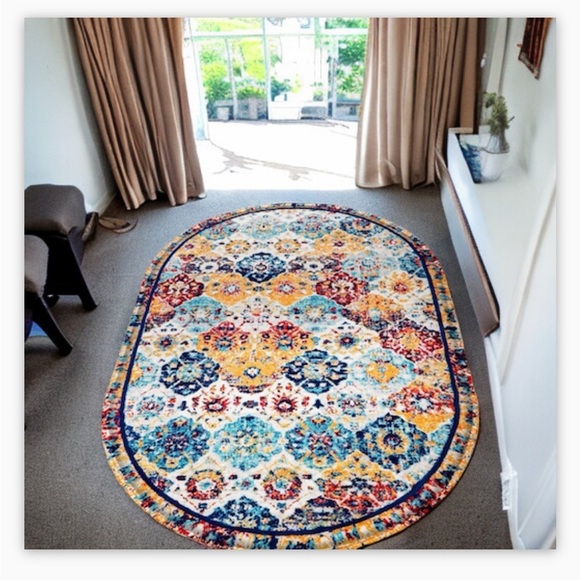 - - Morrocan Bohemian Persian  Multi wool Color Rug Soft ! 3x5 -EUC- Gorgeous! - Picture 3 of 5